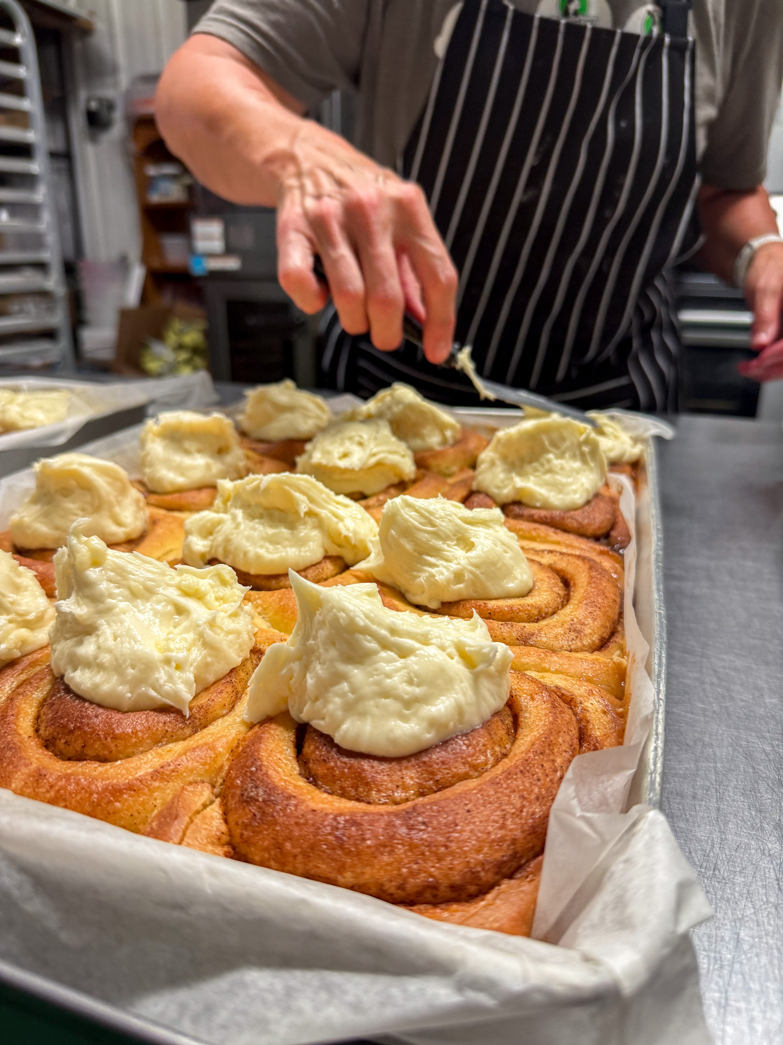 Freshly baked cinnamon roll